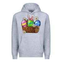 Heather Grey Easter eggs  Easter Day Premium Hoodie - CowGirlArtShop