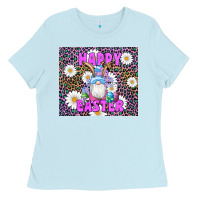 Baby Blue easter happy easter gnomes bunny daisys Ladies Tee - Artiststas