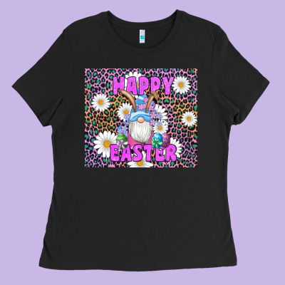 Easter Happy Easter Gnomes Bunny Daisys Ladies Tee Designed By Artiststas