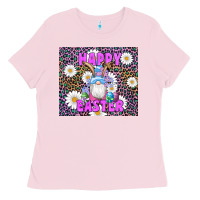 Bubblegum Pink easter happy easter gnomes bunny daisys Ladies Tee - Artiststas