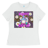 White easter happy easter gnomes bunny daisys Ladies Tee - Artiststas