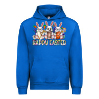 Cobalt Happy Easter Spot Rabbit Urban Hoodie - CowhideDigitalArt