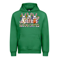 Emerald Happy Easter Spot Rabbit Urban Hoodie - CowhideDigitalArt