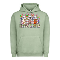 Pigment Oil Green Happy Easter Spot Rabbit Urban Hoodie - CowhideDigitalArt