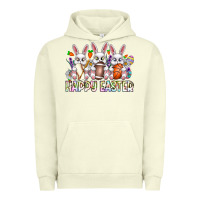 Pigment Pistachio Happy Easter Spot Rabbit Urban Hoodie - CowhideDigitalArt
