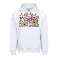 White Happy Easter Spot Rabbit Urban Hoodie - CowhideDigitalArt