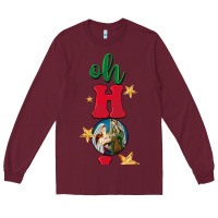 Burgundy oh holy night Long Sleeve Tee - BarkalooDesign