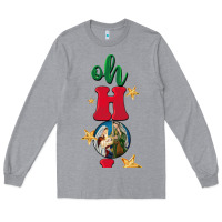 Heather Grey oh holy night Long Sleeve Tee - BarkalooDesign