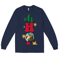 Navy oh holy night Long Sleeve Tee - BarkalooDesign