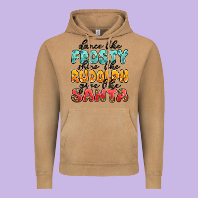 Dance Like Frosty Shine Like Rudolph Give Like San Vintage Hoodie Designed By Maliassmallbusiness