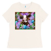 Bone easter cow eggs flowers daisys Ladies Tee - Artiststas