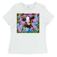 White easter cow eggs flowers daisys Ladies Tee - Artiststas