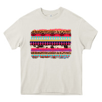 Cream aztec western leopard cowhide background Heavy Core Tee - AdoDesignShop