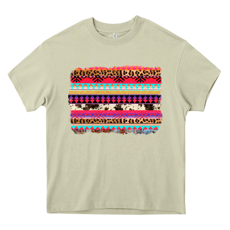 Aztec Western Leopard Cowhide Background Heavy Core Tee by AdoDesignShop | Teevron