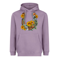 Lavender western leopard cowhide sunflowers horseshoe Heavyweight Hoodie - OliviaCreatesArt