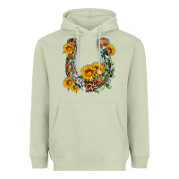 Matcha western leopard cowhide sunflowers horseshoe Heavyweight Hoodie - OliviaCreatesArt