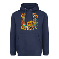 Western Leopard Cowhide Sunflowers Horseshoe Heavyweight Hoodie | Teevron