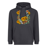 Smoke western leopard cowhide sunflowers horseshoe Heavyweight Hoodie - OliviaCreatesArt
