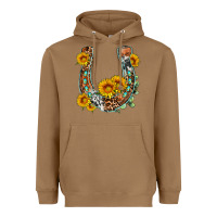 Toasted Coconut western leopard cowhide sunflowers horseshoe Heavyweight Hoodie - OliviaCreatesArt