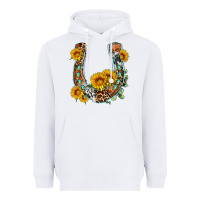White western leopard cowhide sunflowers horseshoe Heavyweight Hoodie - OliviaCreatesArt