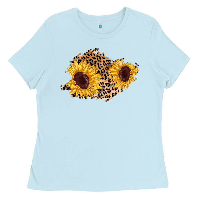 Sunflower Leopard Patch Ladies Tee by AdoDesignShop | Teevron