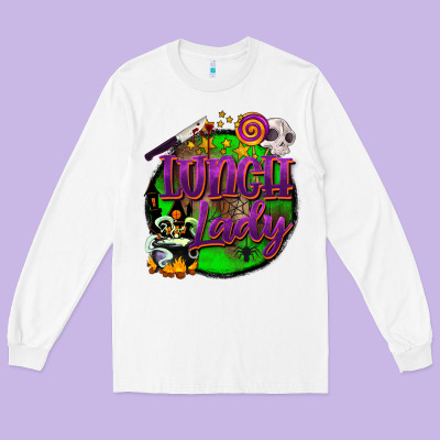Halloween Lunch Lady Long Sleeve Tee Designed By Barkaloodesign