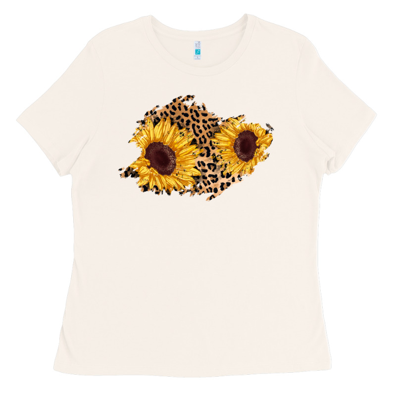 Sunflower Leopard Patch Ladies Tee by AdoDesignShop | Teevron