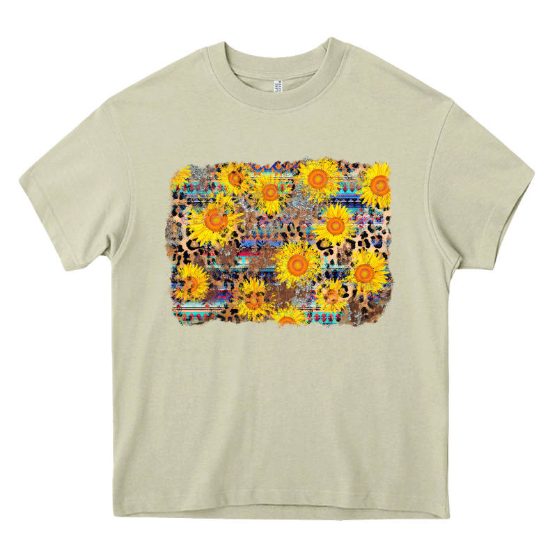 Aztec Sunflower Leopard Background Heavy Core Tee by AdoDesignShop | Teevron
