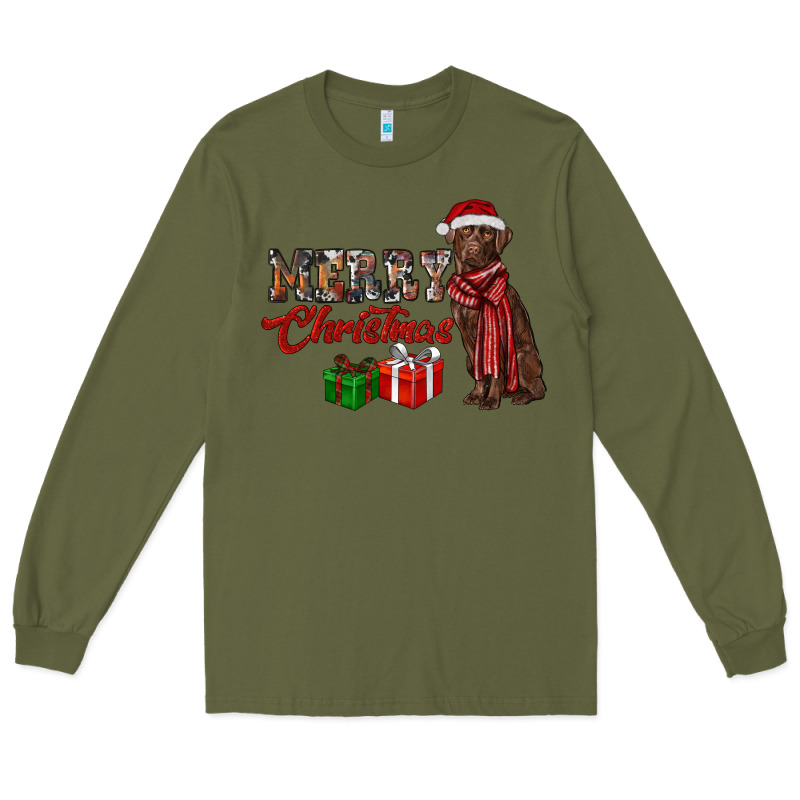 Merry Christmas Labrador Retriever Long Sleeve Tee by RanaPortraitStore | Teevron