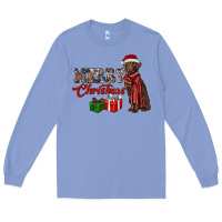 Colony Blue merry christmas labrador retriever Long Sleeve Tee - RanaPortraitStore