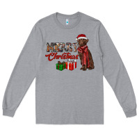 Heather Grey merry christmas labrador retriever Long Sleeve Tee - RanaPortraitStore