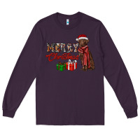 Plum merry christmas labrador retriever Long Sleeve Tee - RanaPortraitStore