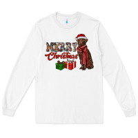 White merry christmas labrador retriever Long Sleeve Tee - RanaPortraitStore