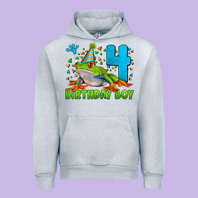 Birthday Boy Frog Age 4 Urban Hoodie Designed By Lillyallendesigns