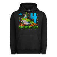 Pigment Black birthday boy frog age 4 Urban Hoodie - LillyAllenDesigns