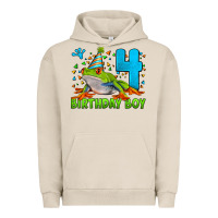 Pigment French Oak birthday boy frog age 4 Urban Hoodie - LillyAllenDesigns