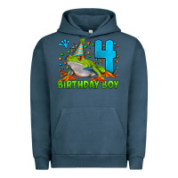Pigment Midnight Navy birthday boy frog age 4 Urban Hoodie - LillyAllenDesigns