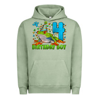Pigment Oil Green birthday boy frog age 4 Urban Hoodie - LillyAllenDesigns