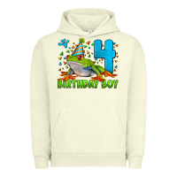 Pigment Pistachio birthday boy frog age 4 Urban Hoodie - LillyAllenDesigns