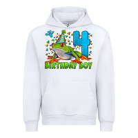 White birthday boy frog age 4 Urban Hoodie - LillyAllenDesigns