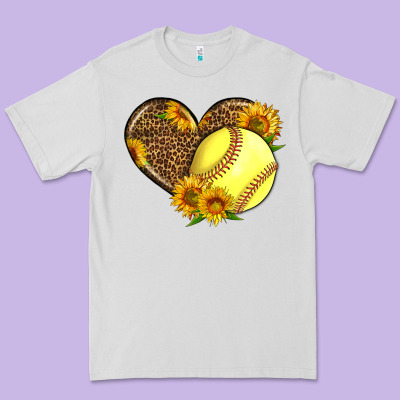 Softball Heart With Sunflowers Premium Tee Designed By Lillyallendesigns