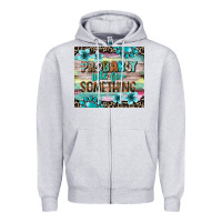 Heather Grey probably late for something tumbler 3 Zipper Hoodie - CowGirlArtShop