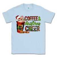 Dusty Blue Coffee and Christmas cheer Classic Tee - NancyCooperArtShop