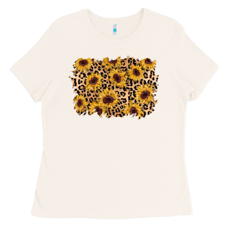 Sunflower Leopard Background Ladies Tee by AdoDesignShop | Teevron