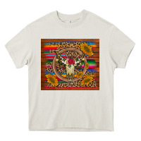 Cream serape sunflowers bull skull background Heavy Core Tee - Artiststas