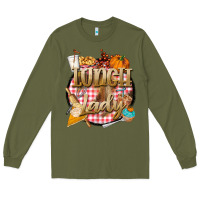 Army Green fall  lunch lady Long Sleeve Tee - BarkalooDesign