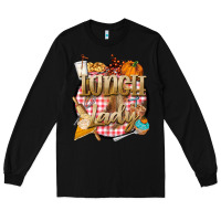 Black fall  lunch lady Long Sleeve Tee - BarkalooDesign