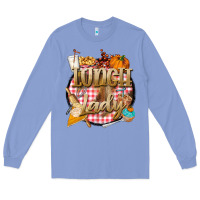 Colony Blue fall  lunch lady Long Sleeve Tee - BarkalooDesign