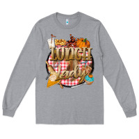 Heather Grey fall  lunch lady Long Sleeve Tee - BarkalooDesign