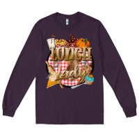 Plum fall  lunch lady Long Sleeve Tee - BarkalooDesign